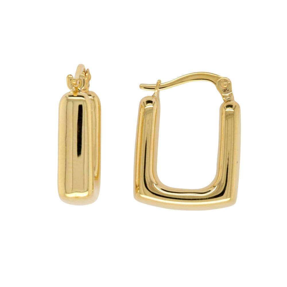 9ct Yellow Gold Silver Filled Square Hoop Earrings