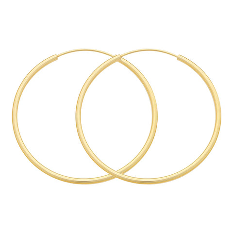 9ct Yellow Gold Silver Filled Medium Hoops