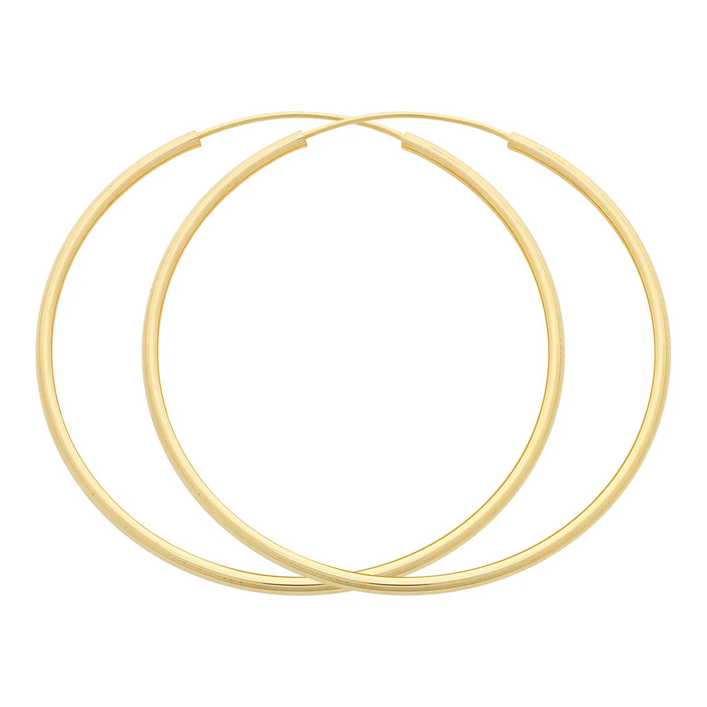 9ct Yellow Gold Silver Filled Large Hoops