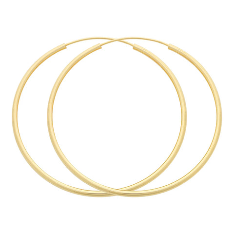 9ct Yellow Gold Silver Filled Large Hoops