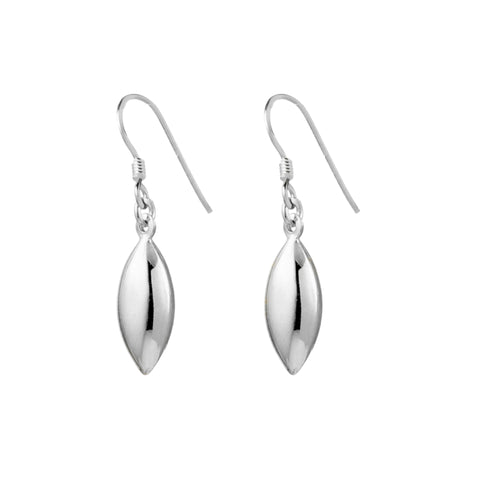 Sterling Silver French Hook Oval Drop Earrings