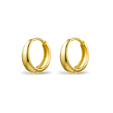 Sterling Silver Gold Plated Tapered Huggie Earrings