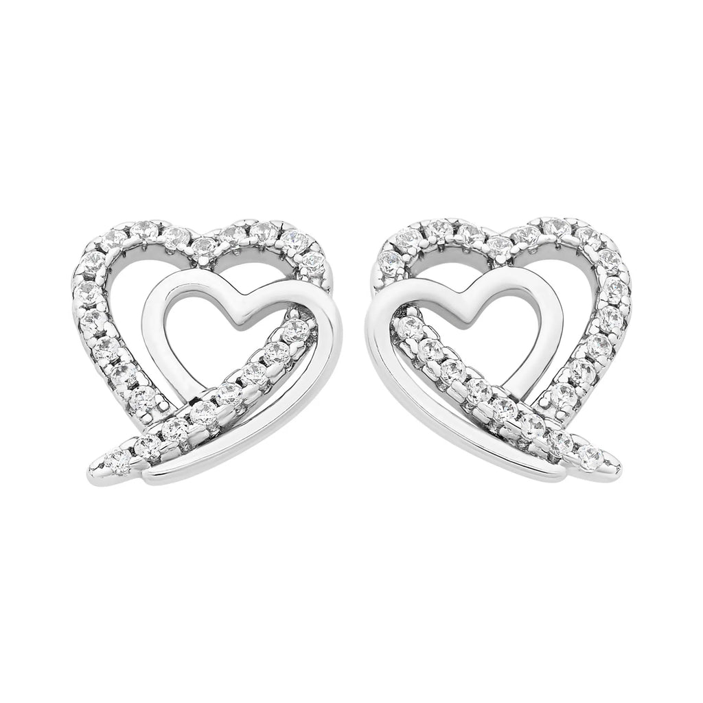 Sterling Silver Cubic Zirconia Stud Earrings