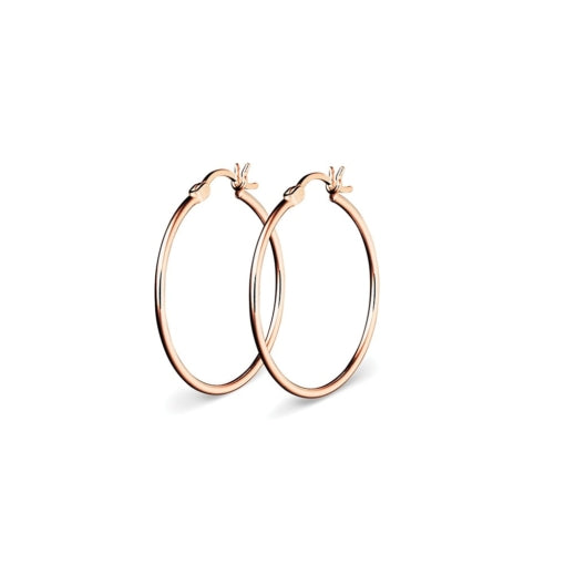 Sterling Silver Rose Gold Plated Hoop Earrings