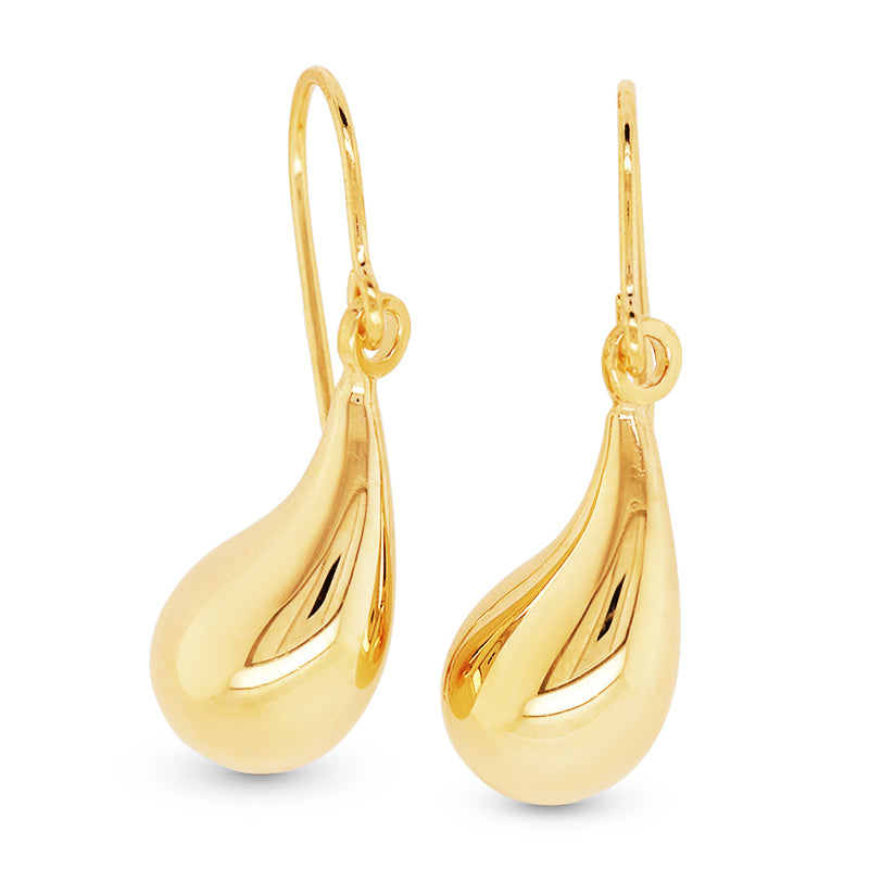 9ct Gold Silver-Filled Teardrop Earrings