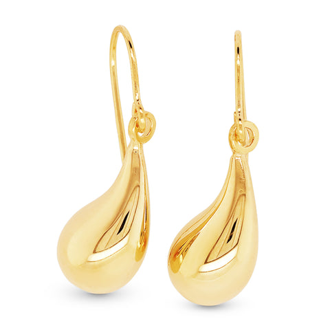 9ct Gold Silver-Filled Teardrop Earrings