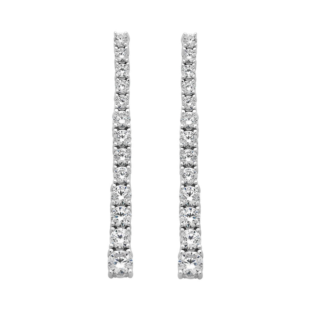 Sterling Silver Cubic Zirconia Drop Earrings