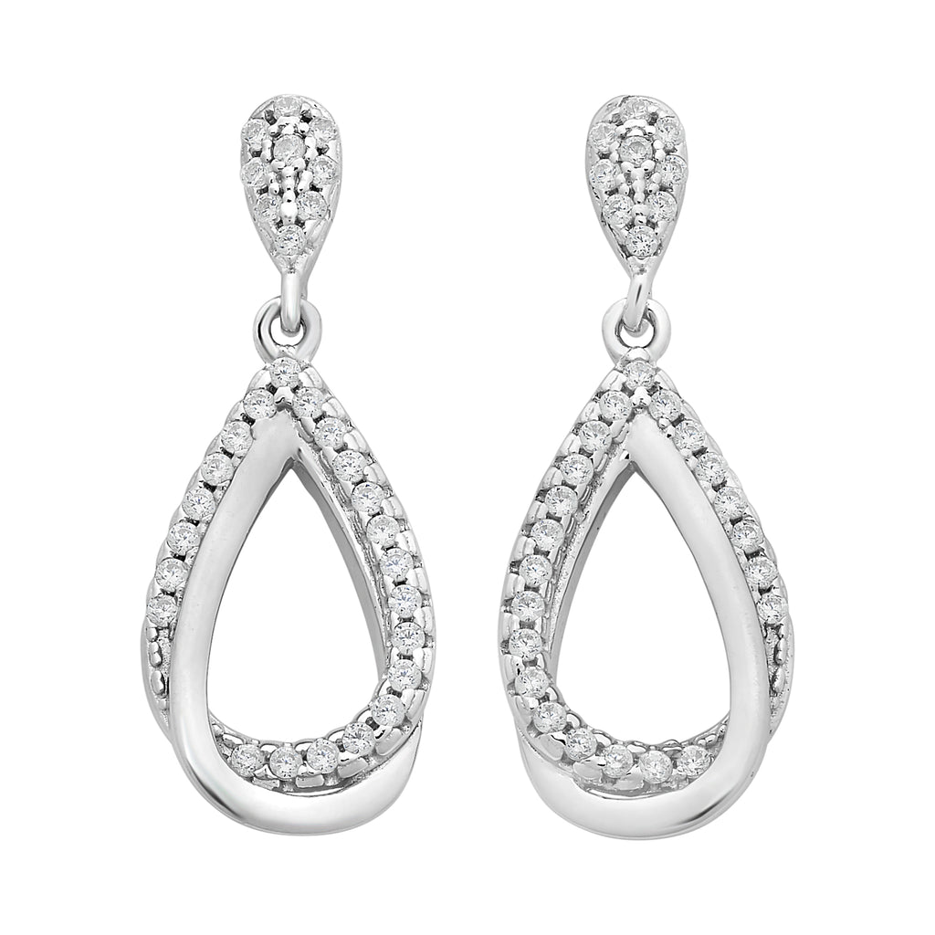 Sterling Silver Cubic Zirconia Drop Earrings