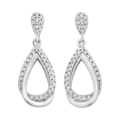 Sterling Silver Cubic Zirconia Drop Earrings