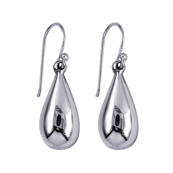 Sterling Silver Large Plain Teardrop Earwires