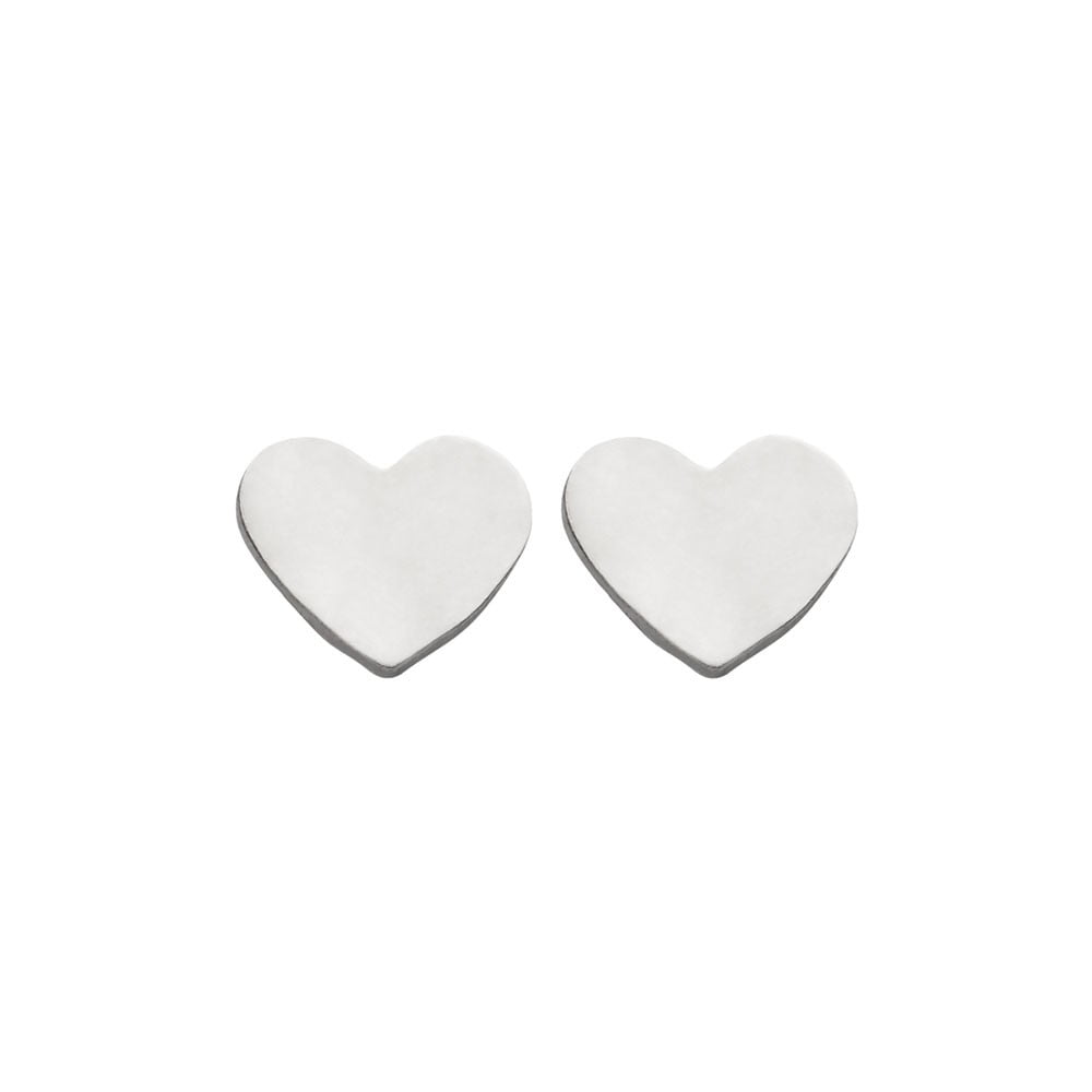 Sterling Silver Heart Stud Earrings