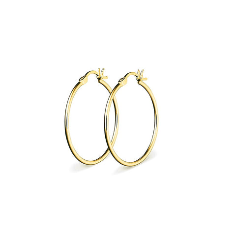 Sterling Silver Gold Plated Hoop Earrings