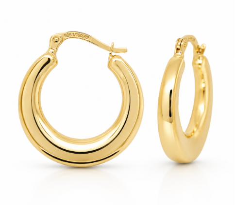 9ct Silver Filled Round Hoops