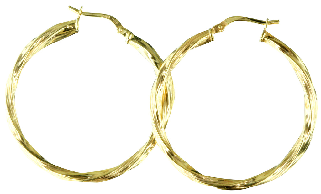 9ct Silver Filled Twist Hoops