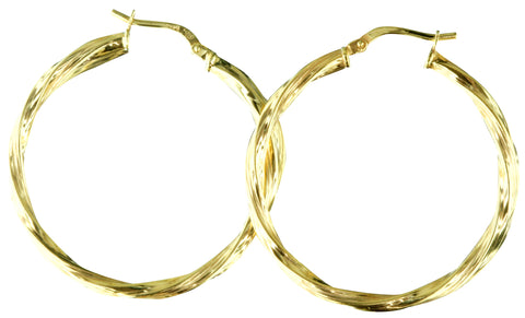 9ct Silver Filled Twist Hoops