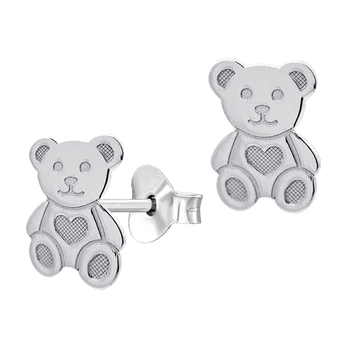 Sterling Silver Teddy Bear Studs