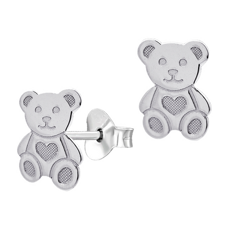 Sterling Silver Teddy Bear Studs