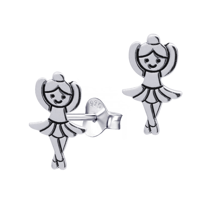 Sterling Silver Ballerina Studs