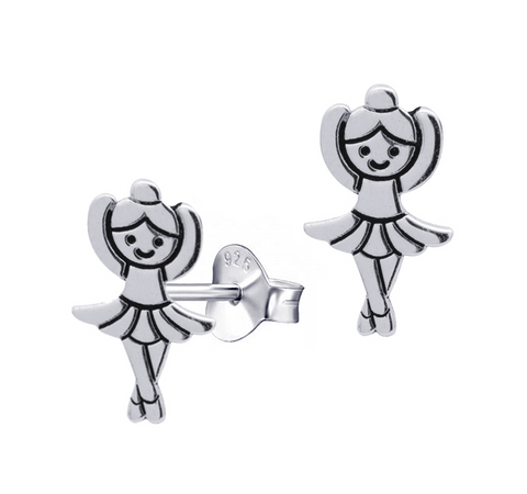 Sterling Silver Ballerina Studs
