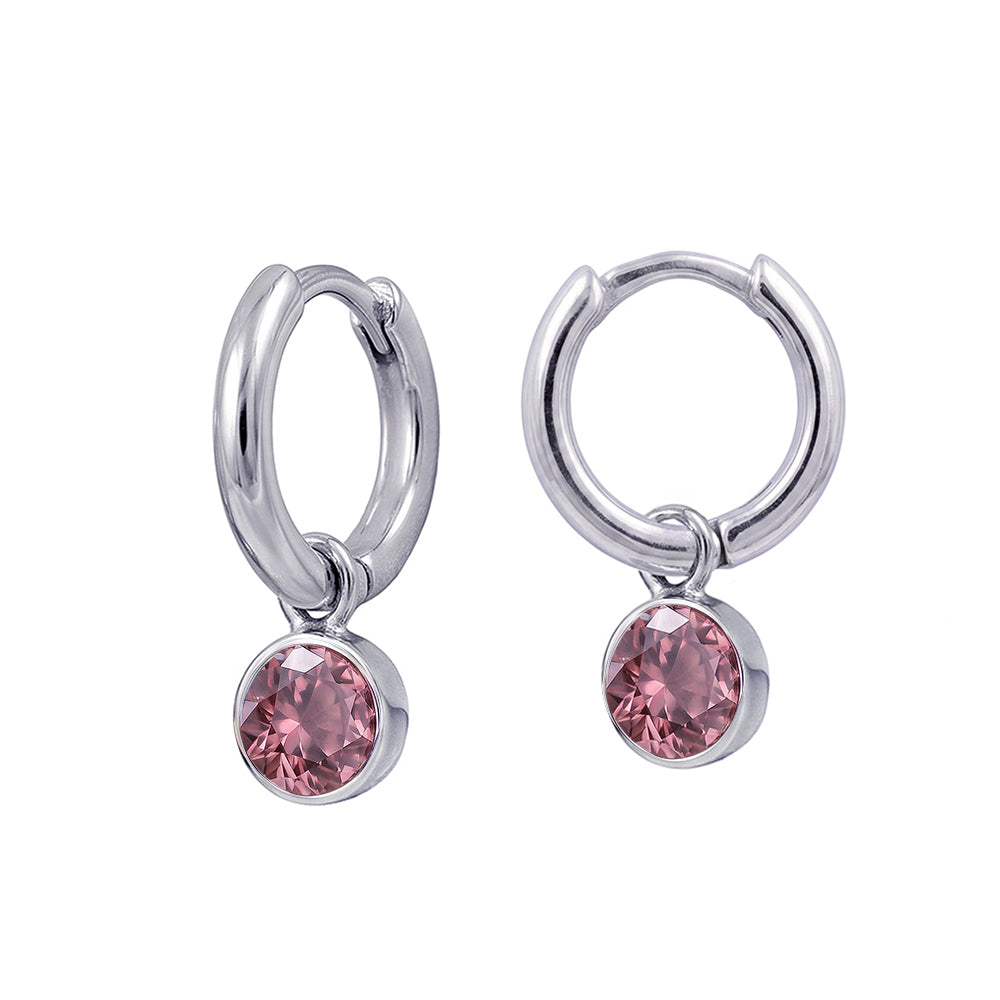 Sterling Silver June Birthstone Huggies