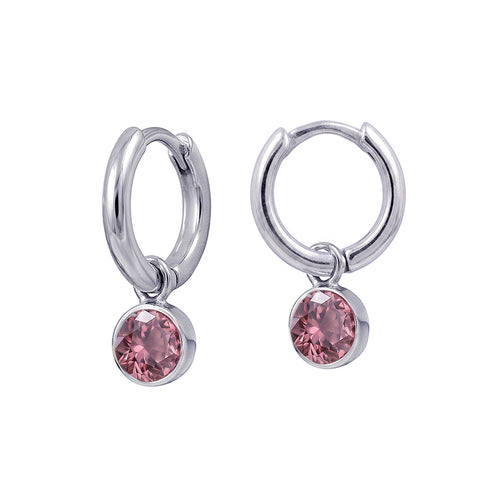 Sterling Silver June Birthstone Huggies