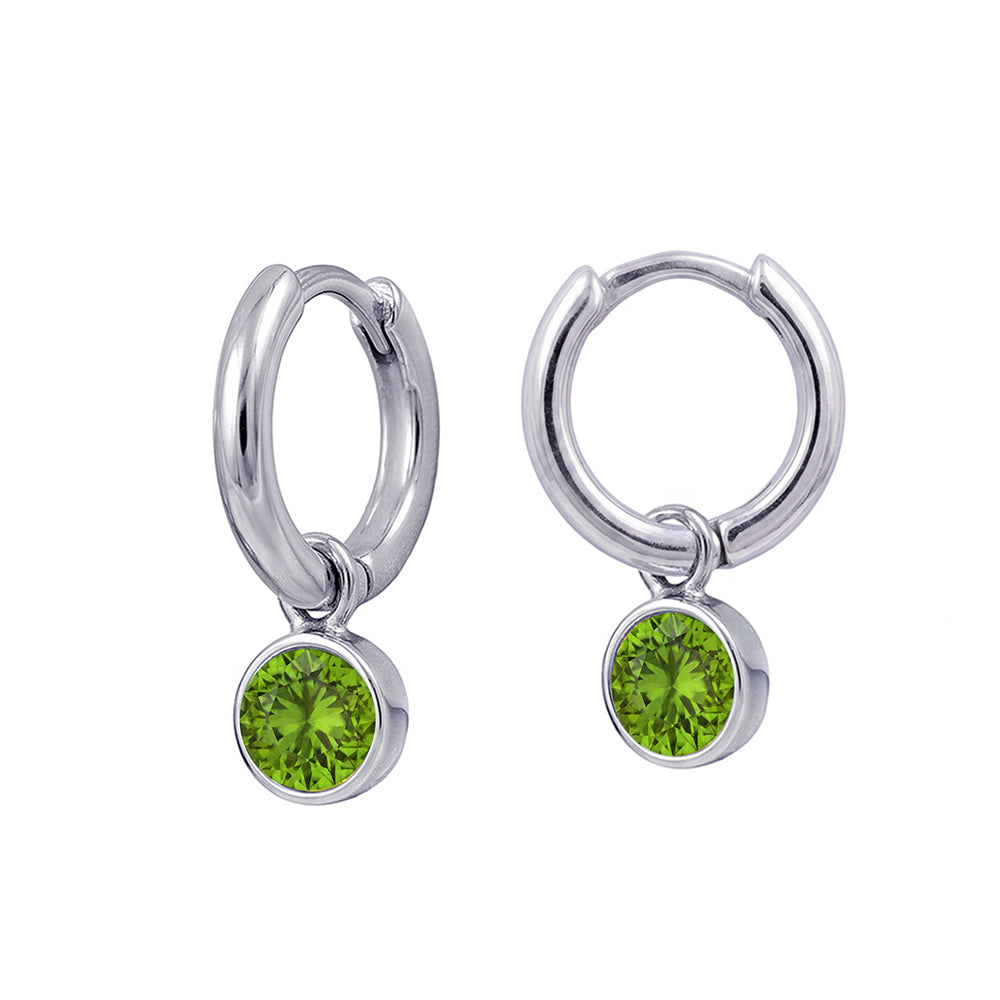 Sterling Silver August Birthstone Huggies