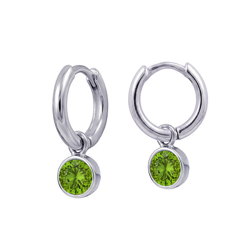Sterling Silver August Birthstone Huggies