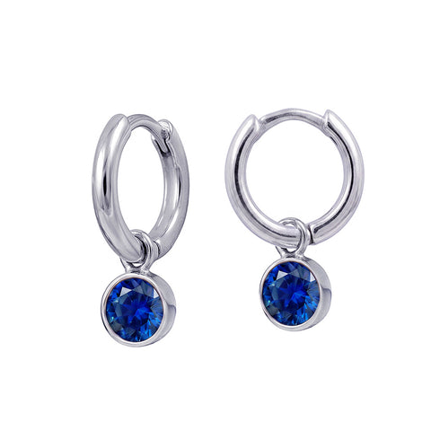 Sterling Silver September Birthstone Huggies