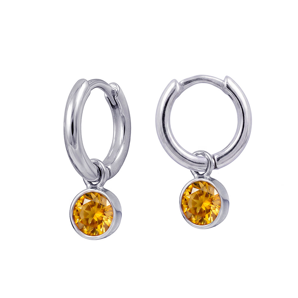 Sterling Silver November Birthstone Huggies