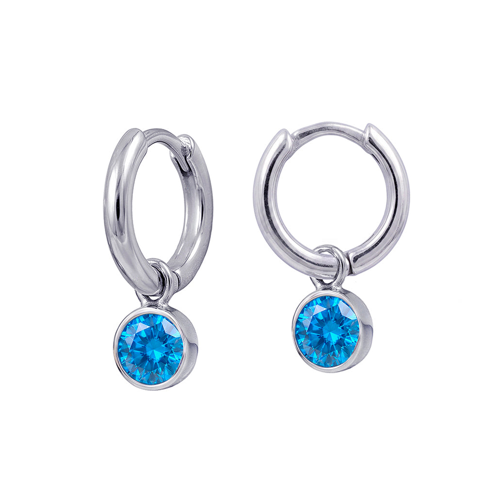 Sterling Silver December Birthstone Huggies