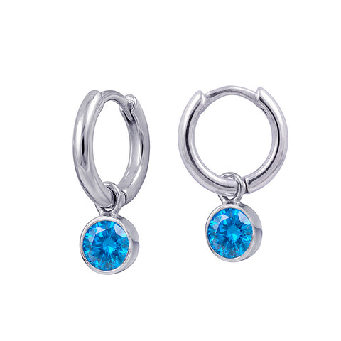 Sterling Silver December Birthstone Huggies