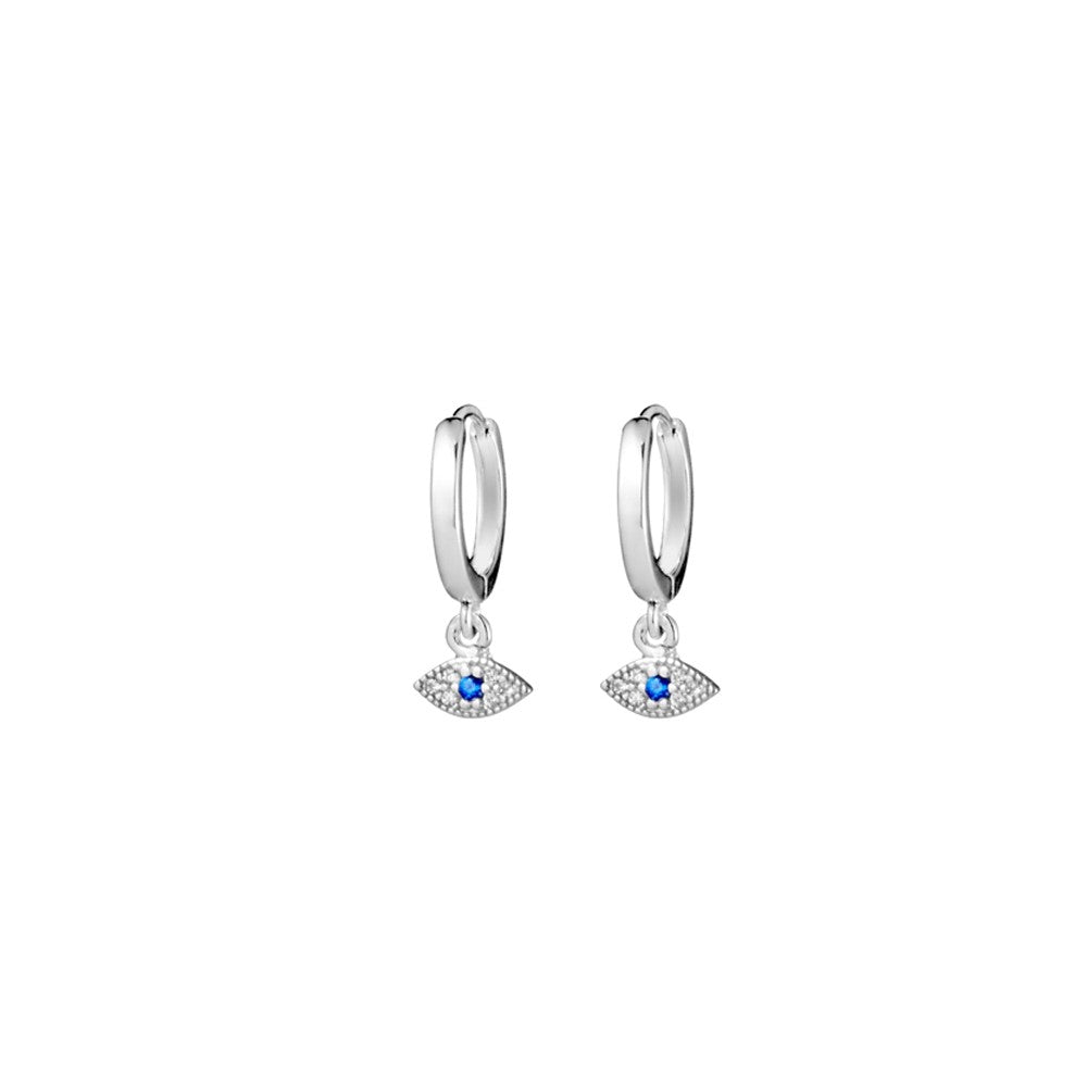 Sterling Silver Sleeper With Evil Eye Charm