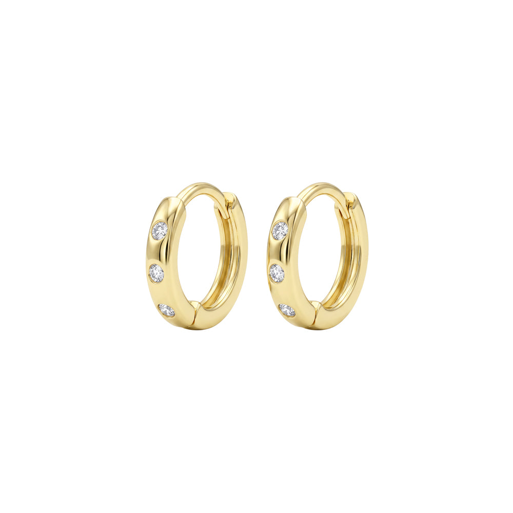Gold Plated Mini Huggies With Cubic Zirconia