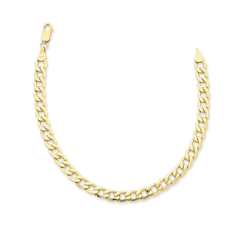 9ct Yellow Gold Gents Silver-Filled Chain 50cm