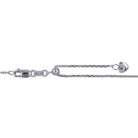 Sterling Silver Italian Diamond Cut Cable Slider Chain