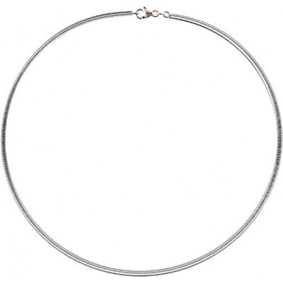 Sterling Silver Italian 42cm Flat Omega Necklet