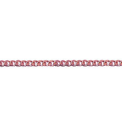 Sterling Silver Rose Gold Plated 45cm Curb Chain