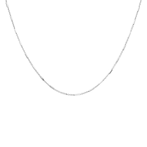 Sterling Silver Fine Cable Chain Necklace With Solid Links