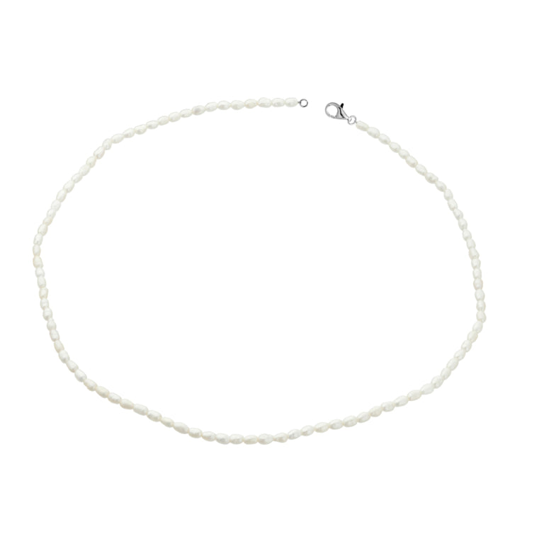 Sterling Silver Freshwater Rice Pearl Anklet