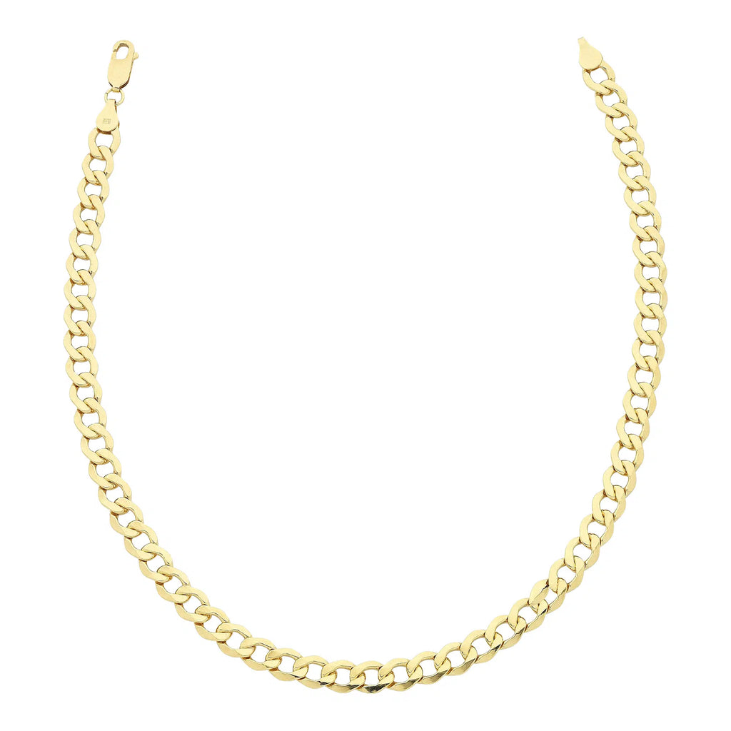 9ct Yellow Gold Silver Filled Open Curb Chain 60cm