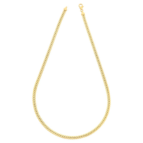 9ct Yellow Gold Silver Filled Round Herringbone Chain 45cm