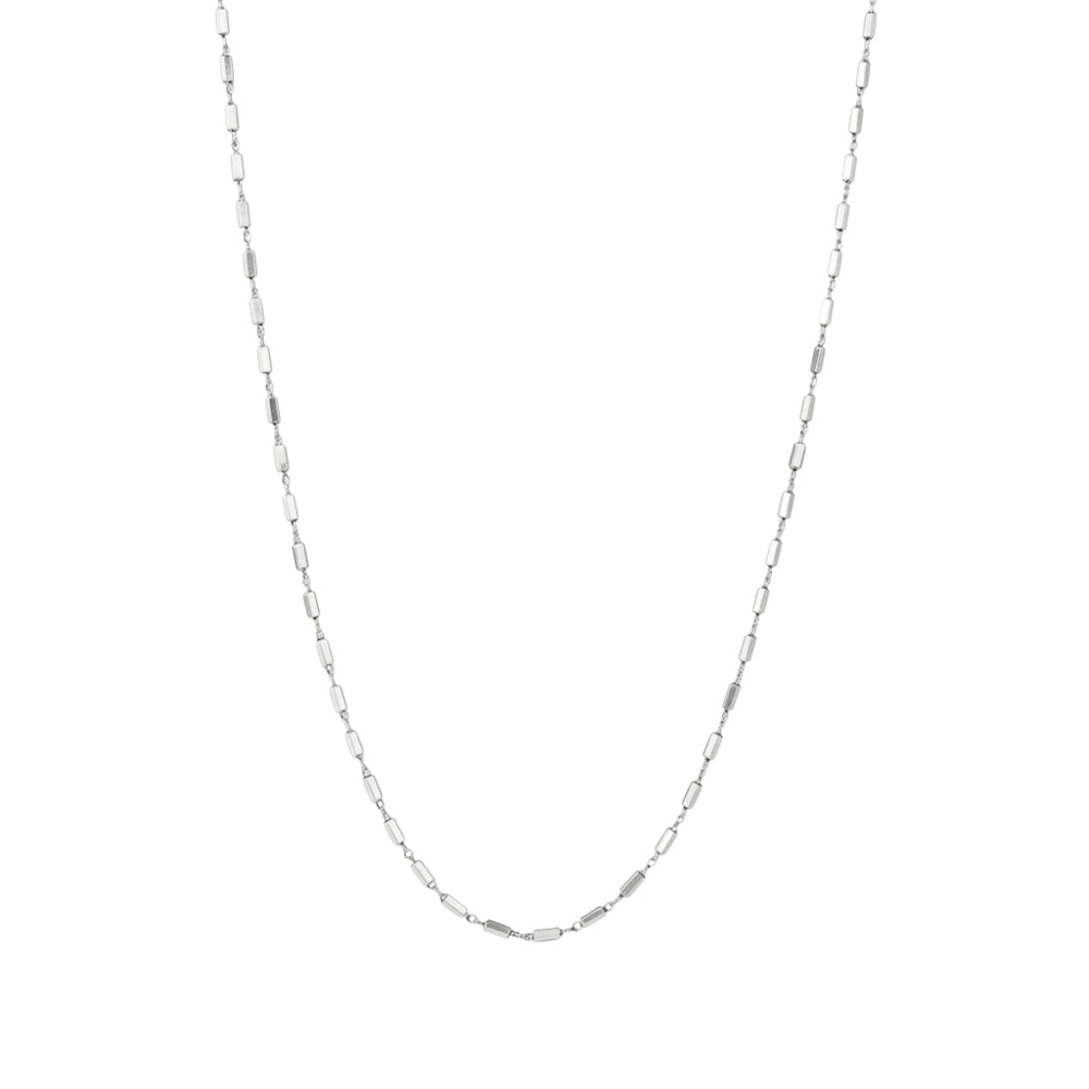 Sterling Silver Mini Tube Link Chain Necklace