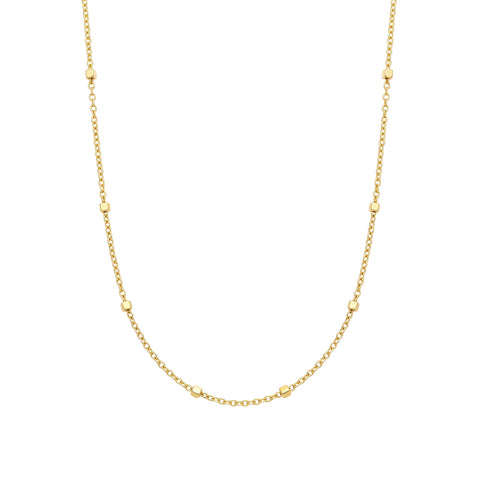 Gold Plated Mini-Cube Station Link Cable Necklace