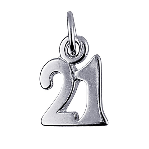 Sterling Silver 21 Charm