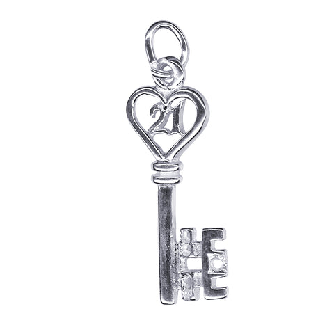 Sterling Silver 21st Key Charm