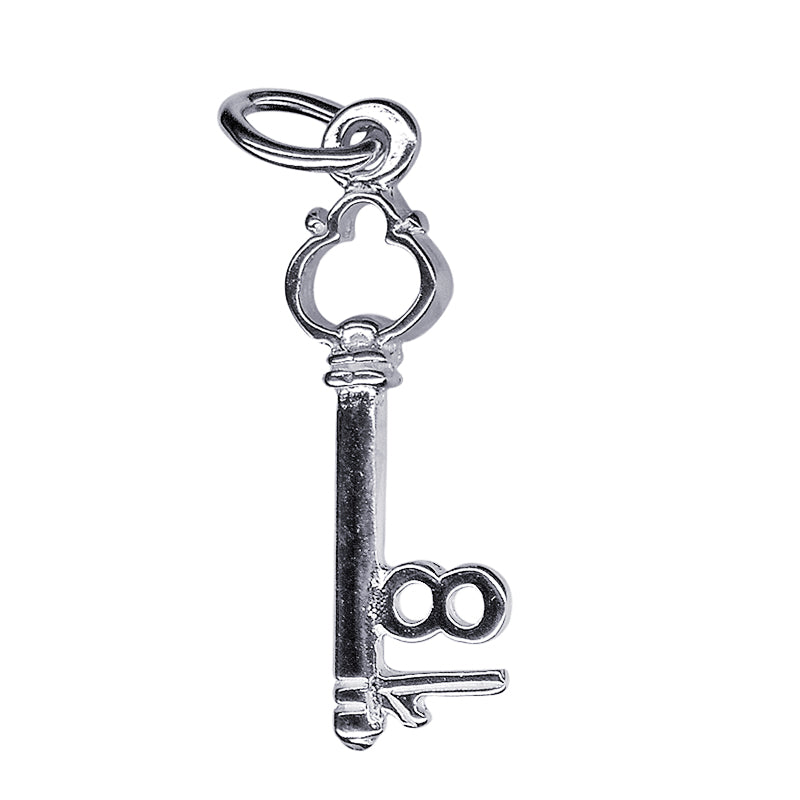 Sterling Silver 18th Key Charm Pendant