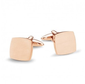 Stainless Steel Rose Gold Plated Cuff Links