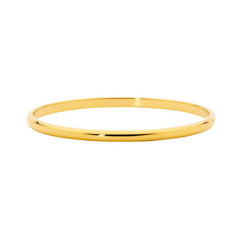 Stainless steel gold plated 3mm bangle 68mm