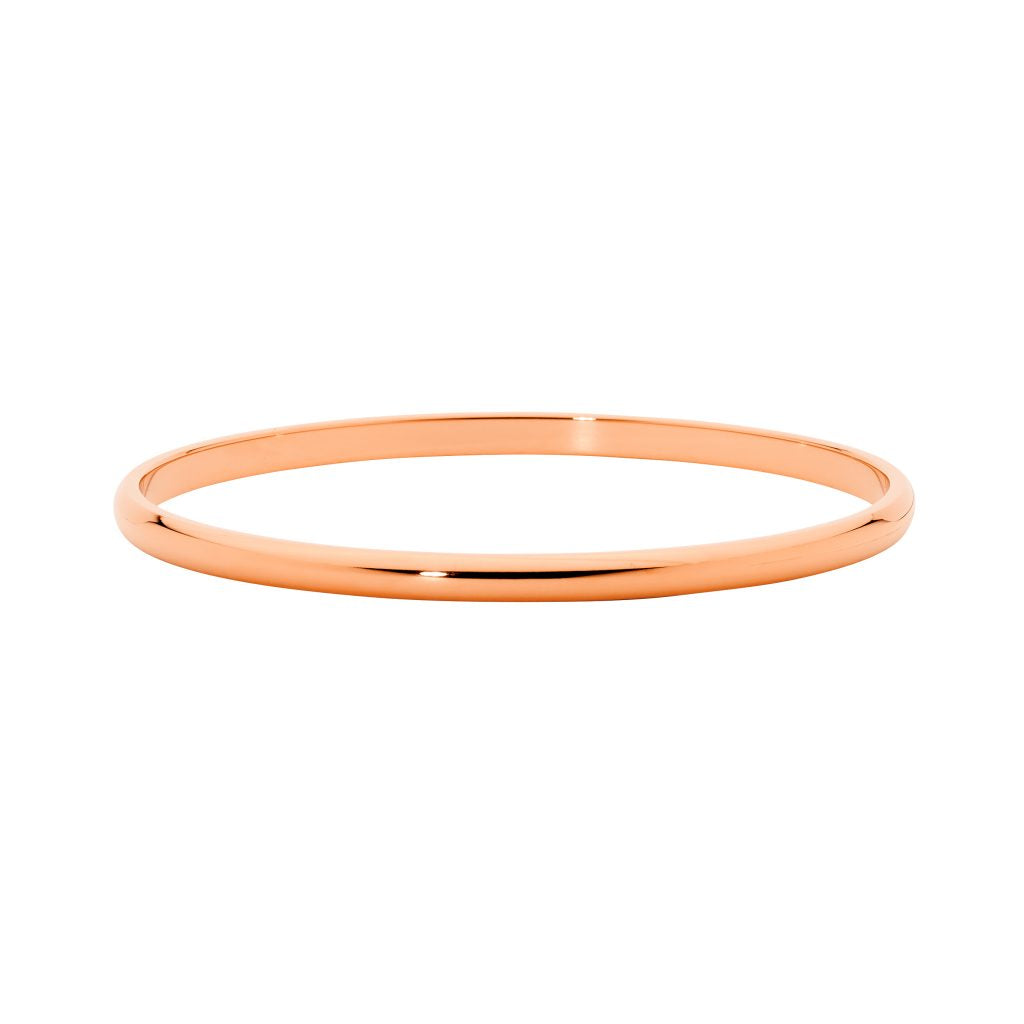 Stainless Steel Rose Gold Plated 3mm Bangle 68mm