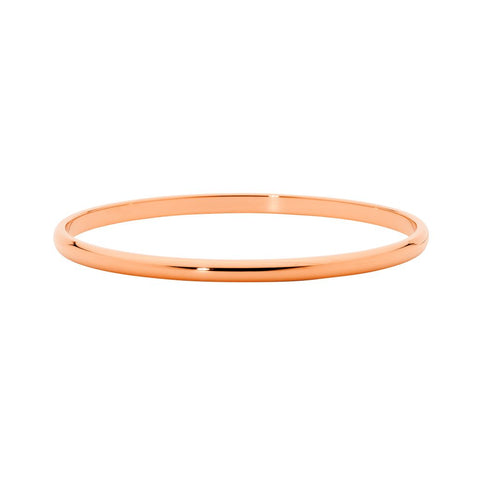 Stainless Steel Rose Gold Plated 3mm Bangle 68mm
